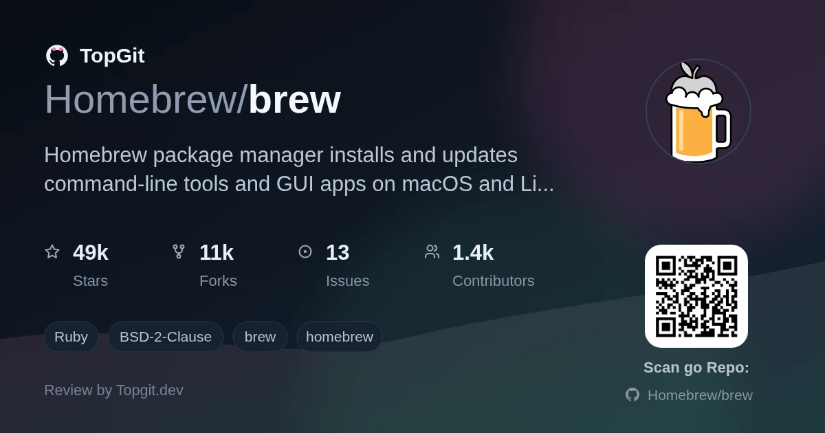 TopGit review image for Homebrew/brew
