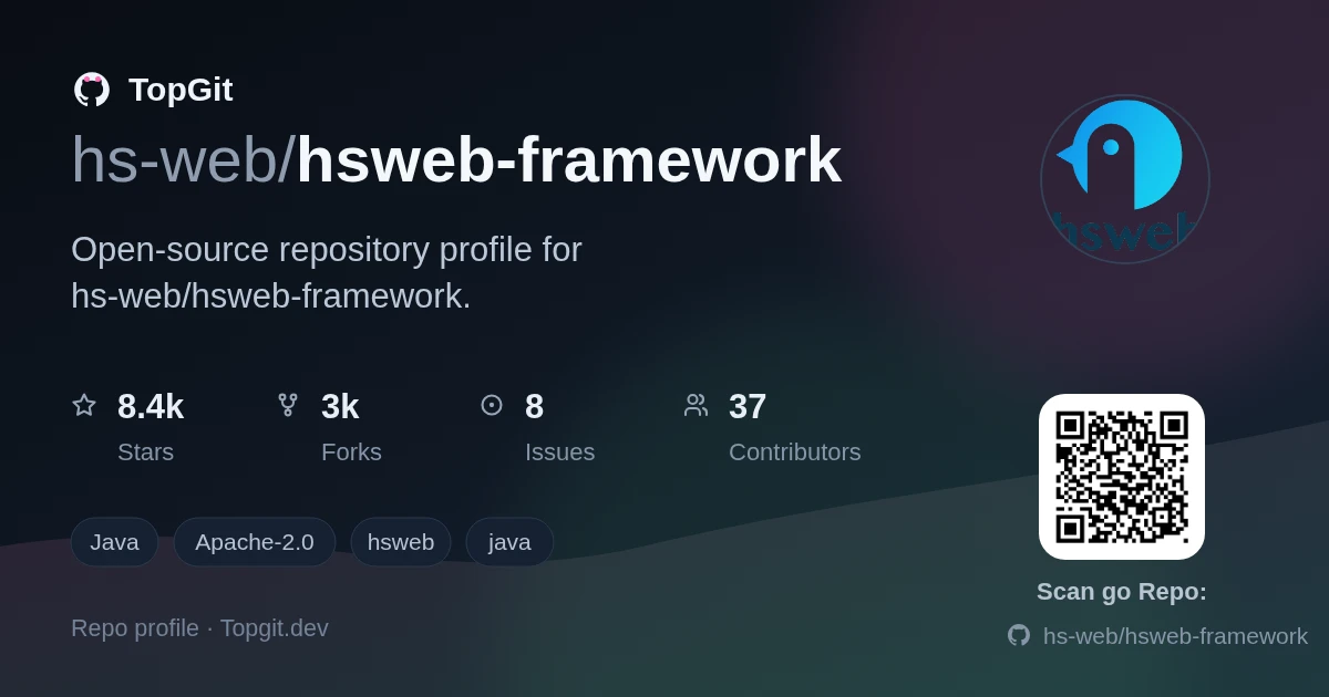TopGit repo profile image for hs-web/hsweb-framework