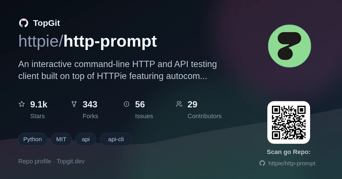 TopGit repo profile image for httpie/http-prompt