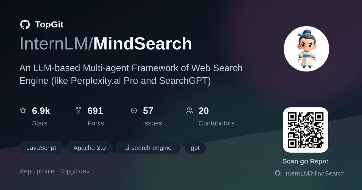 TopGit repo profile image for InternLM/MindSearch
