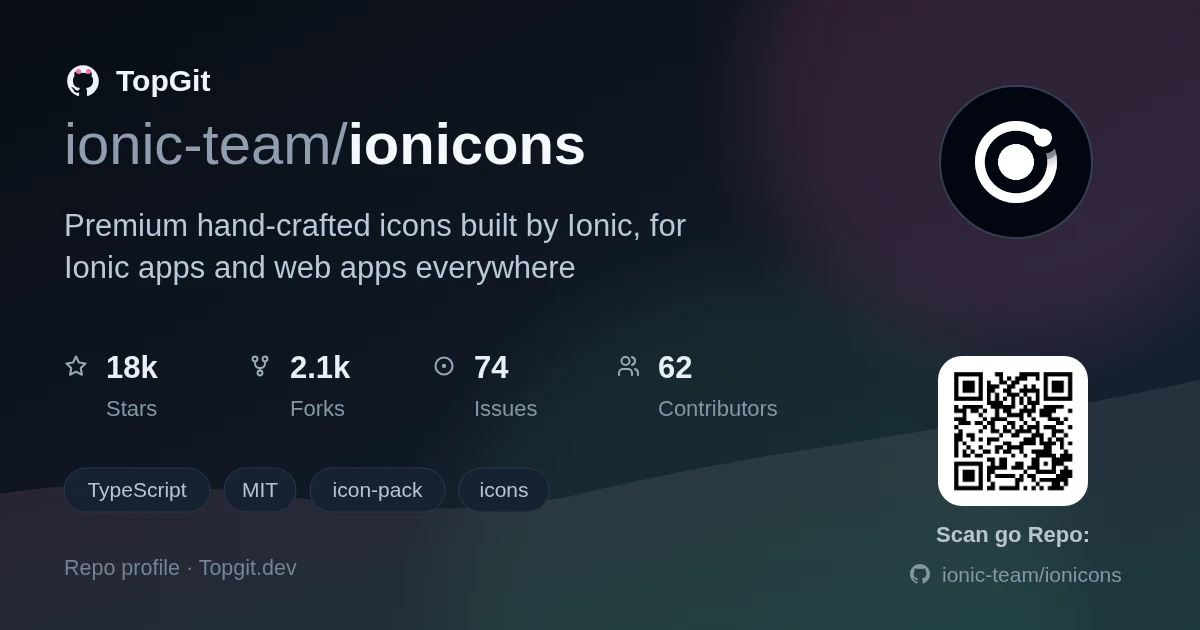 TopGit repo profile image for ionic-team/ionicons
