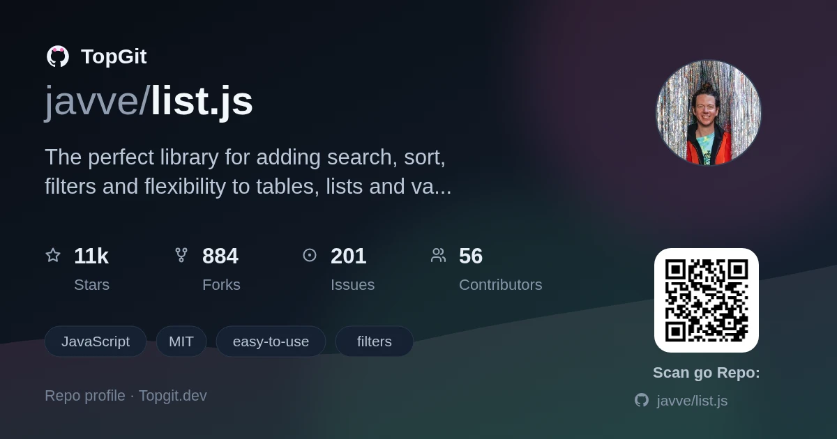 TopGit repo profile image for javve/list.js