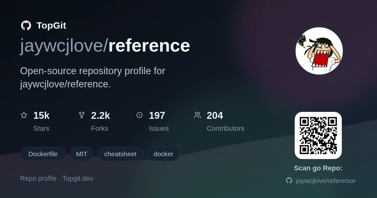 TopGit repo profile image for jaywcjlove/reference