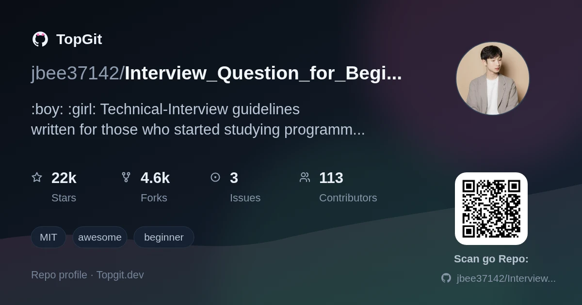 TopGit repo profile image for jbee37142/Interview_Question_for_Beginner