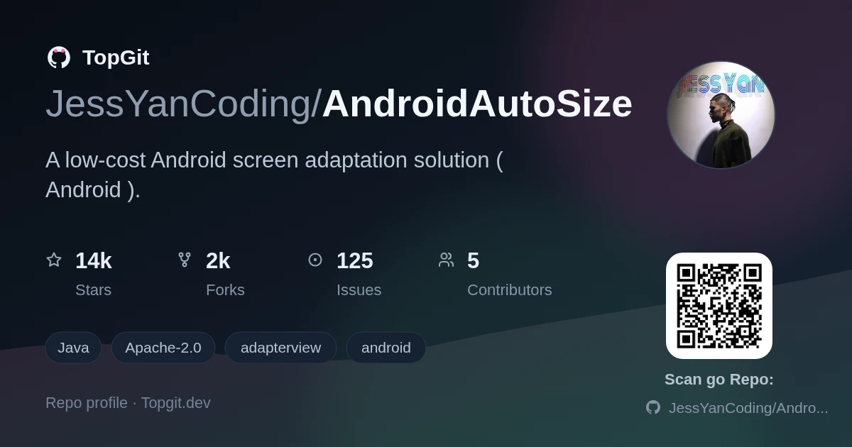 TopGit repo profile image for JessYanCoding/AndroidAutoSize