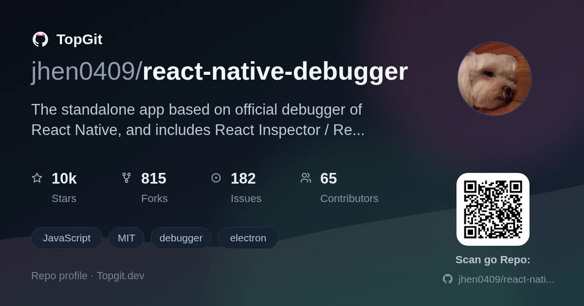 TopGit repo profile image for jhen0409/react-native-debugger