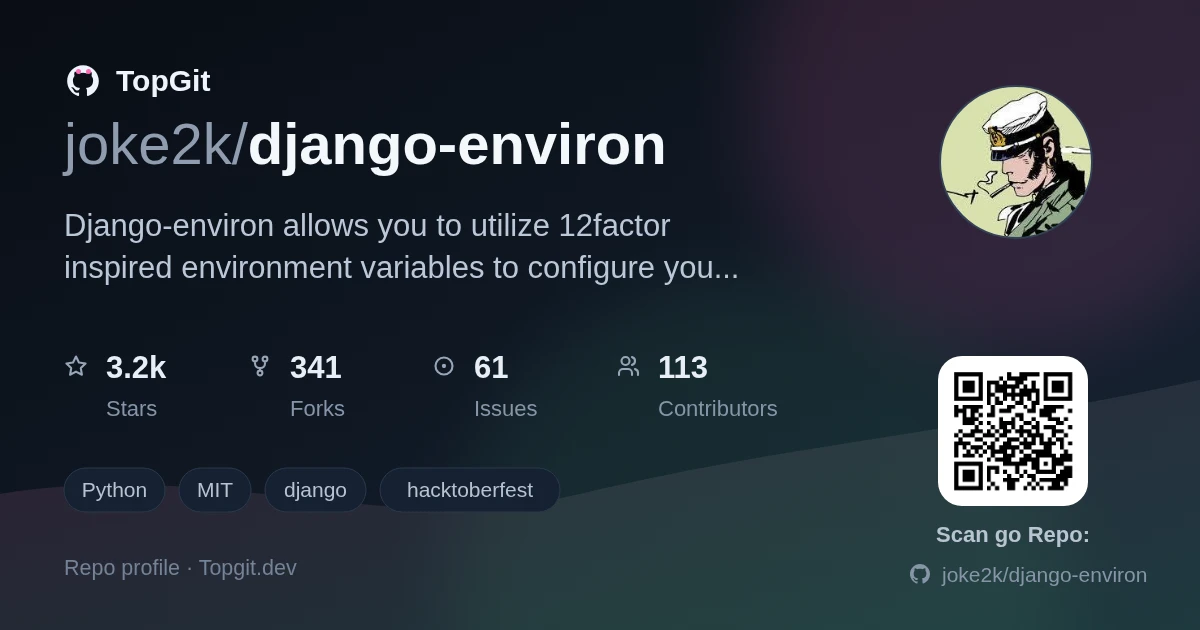 TopGit repo profile image for joke2k/django-environ