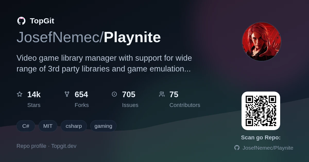 TopGit repo profile image for JosefNemec/Playnite