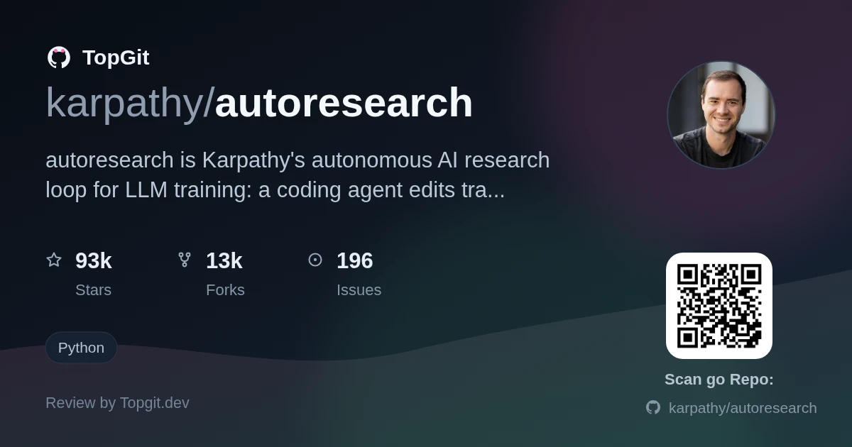 TopGit review image for karpathy/autoresearch