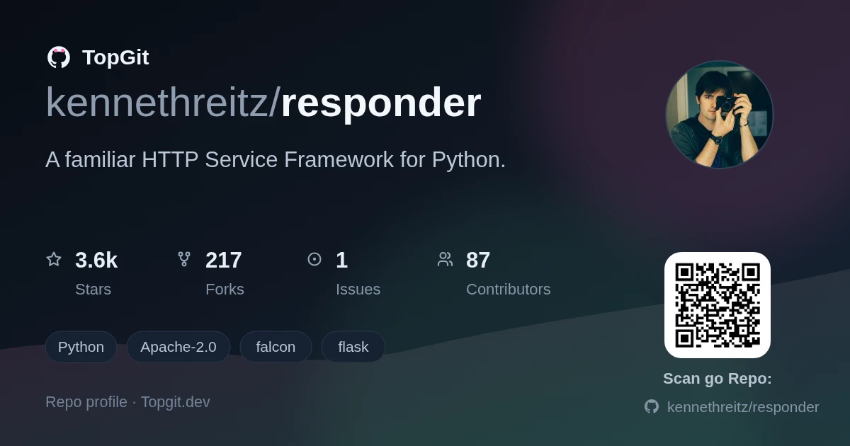 TopGit repo profile image for kennethreitz/responder