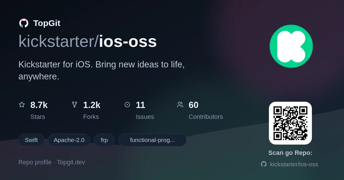 TopGit repo profile image for kickstarter/ios-oss