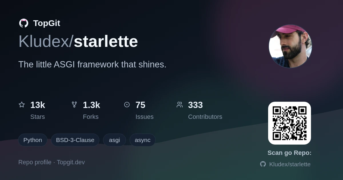 TopGit repo profile image for Kludex/starlette