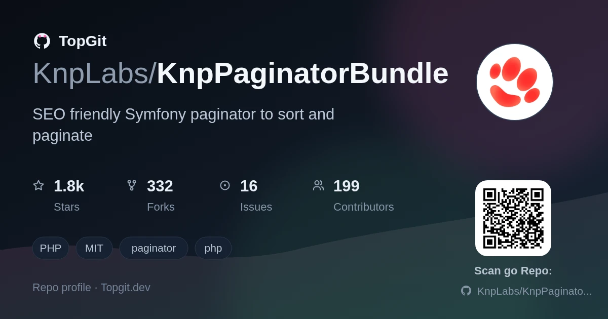 TopGit repo profile image for KnpLabs/KnpPaginatorBundle