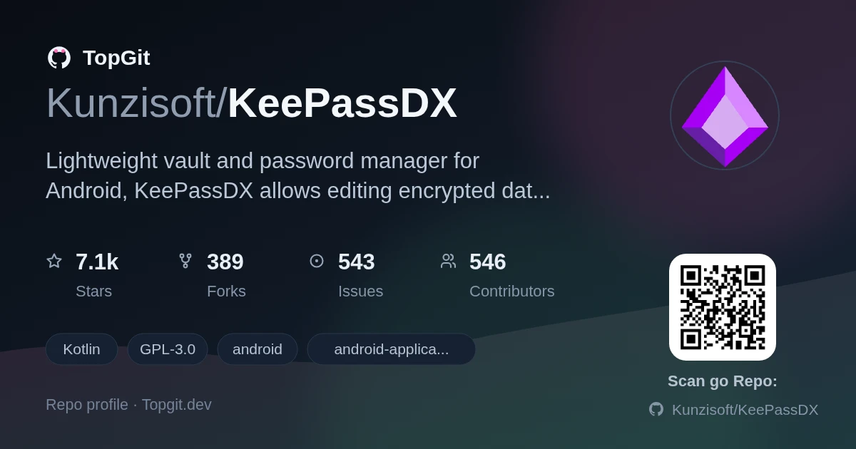 TopGit repo profile image for Kunzisoft/KeePassDX