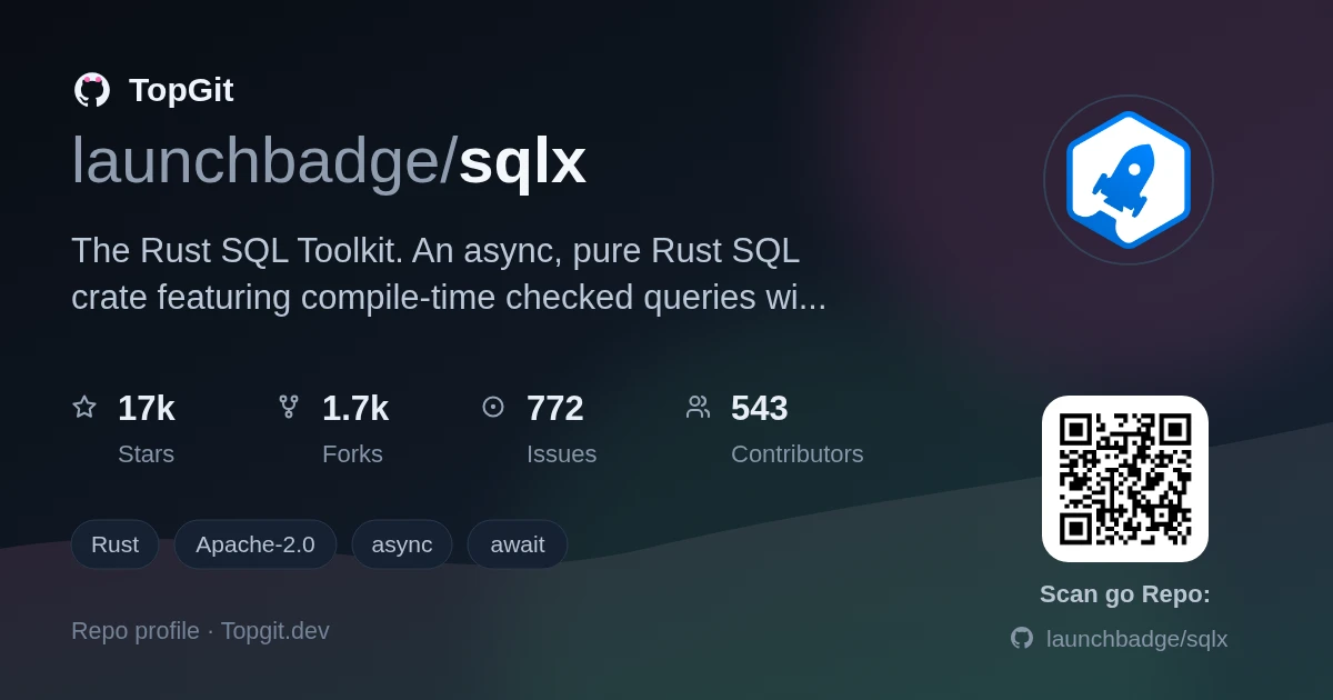 TopGit repo profile image for launchbadge/sqlx
