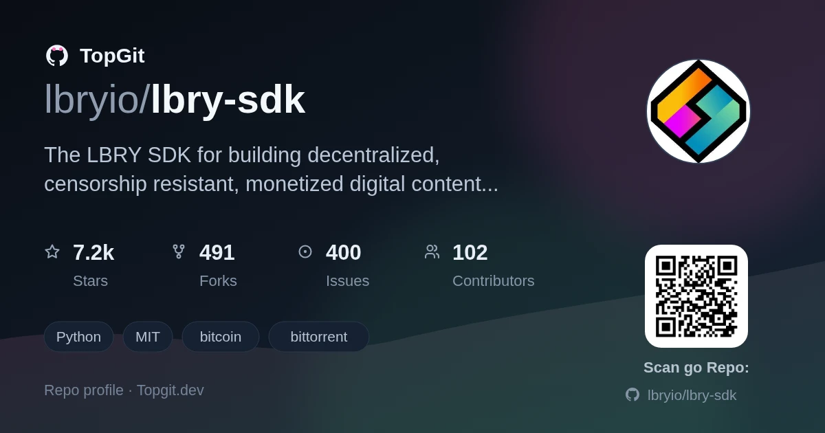 TopGit repo profile image for lbryio/lbry-sdk
