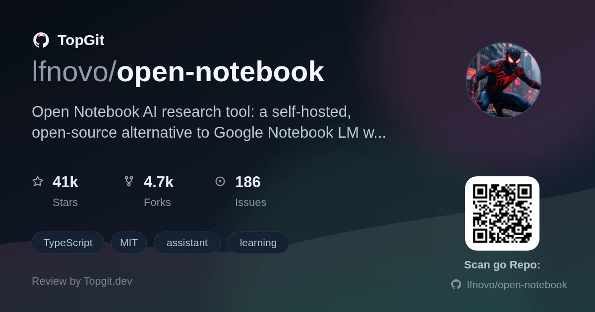 TopGit review image for lfnovo/open-notebook