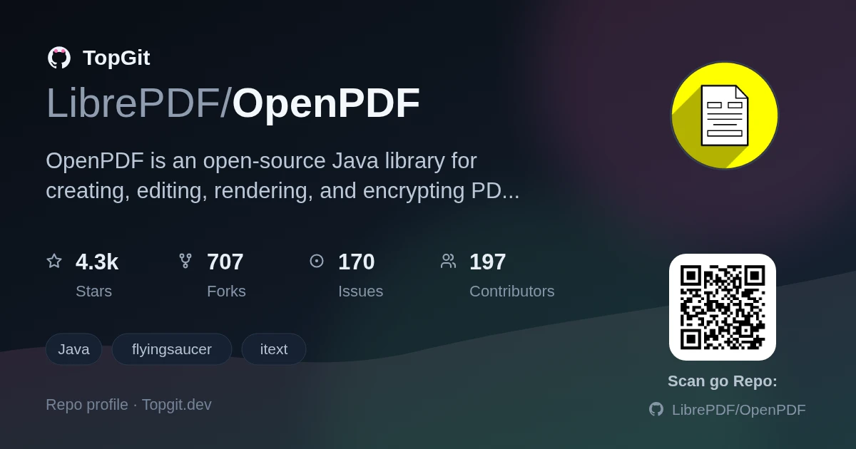 TopGit repo profile image for LibrePDF/OpenPDF