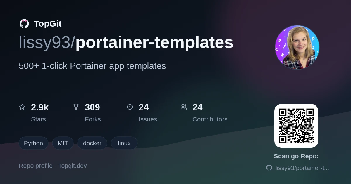TopGit repo profile image for lissy93/portainer-templates