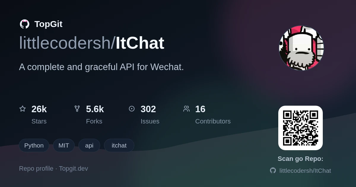 TopGit repo profile image for littlecodersh/ItChat