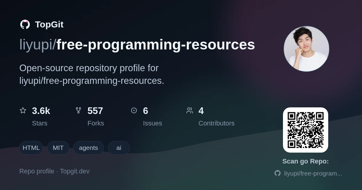 TopGit repo profile image for liyupi/free-programming-resources