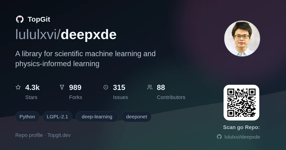 TopGit repo profile image for lululxvi/deepxde