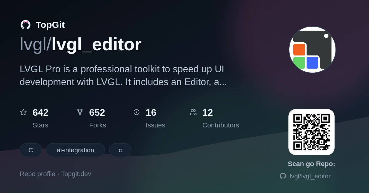 TopGit repo profile image for lvgl/lvgl_editor