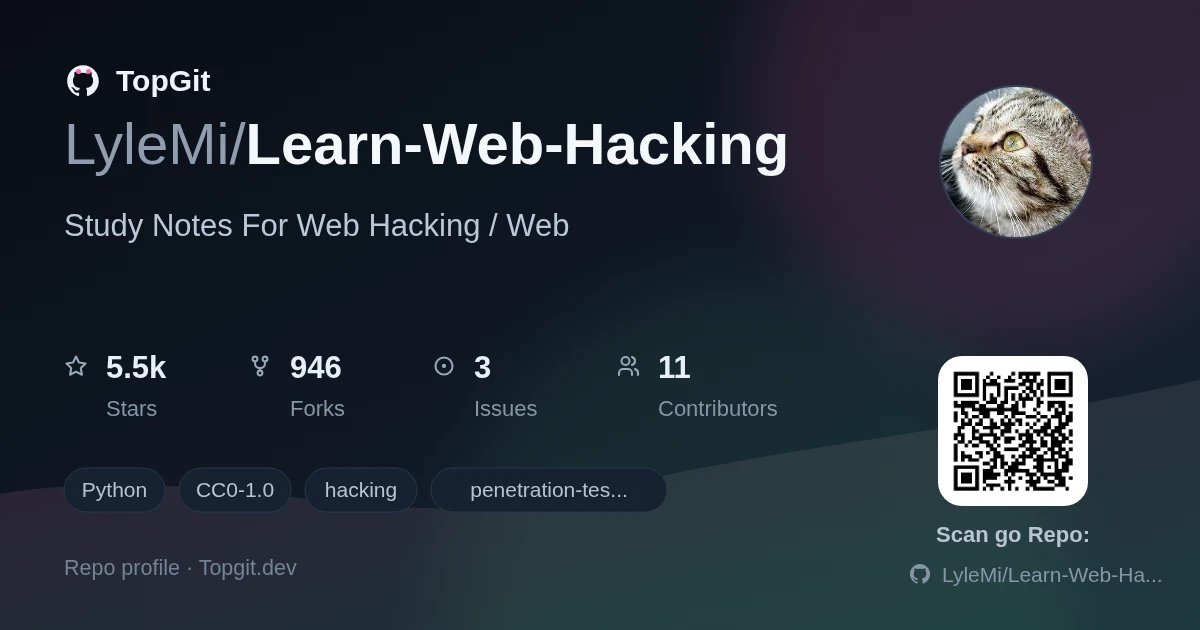 TopGit repo profile image for LyleMi/Learn-Web-Hacking