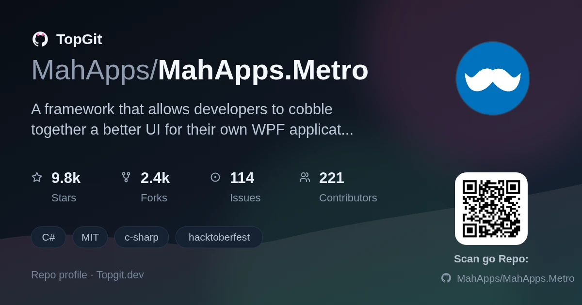 TopGit repo profile image for MahApps/MahApps.Metro