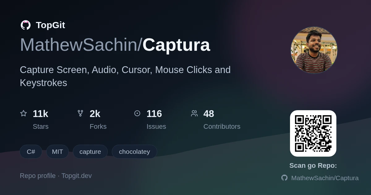 TopGit repo profile image for MathewSachin/Captura