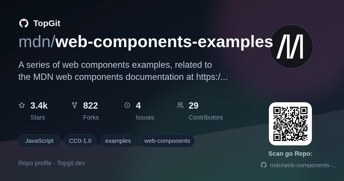 TopGit repo profile image for mdn/web-components-examples