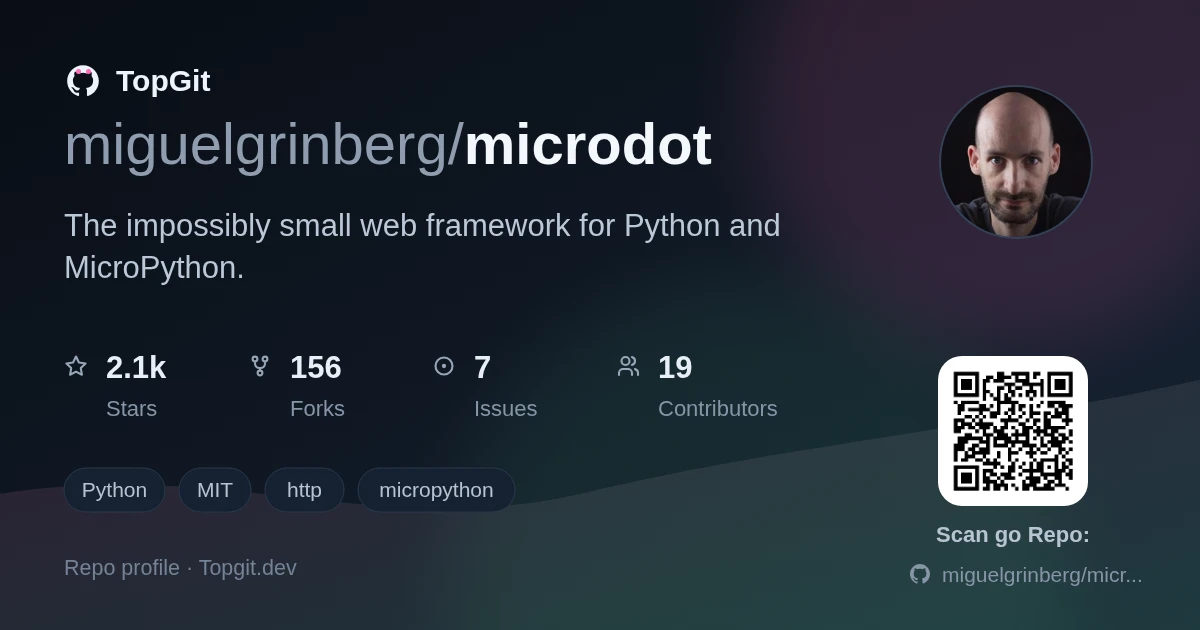 TopGit repo profile image for miguelgrinberg/microdot