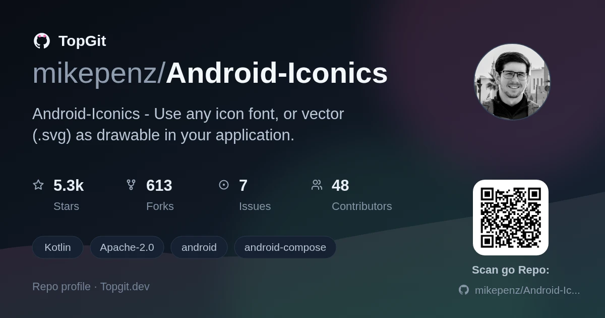 TopGit repo profile image for mikepenz/Android-Iconics