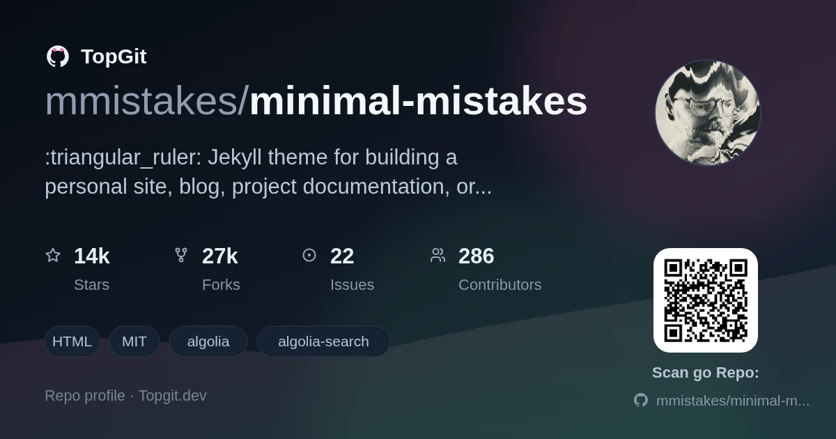 TopGit repo profile image for mmistakes/minimal-mistakes