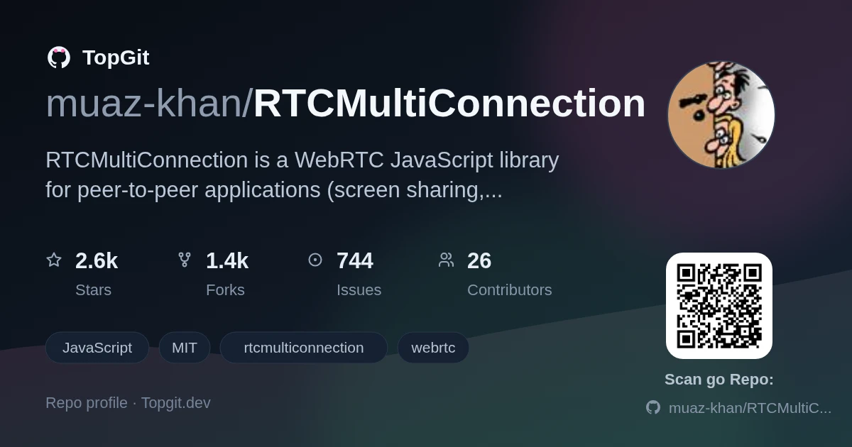 TopGit repo profile image for muaz-khan/RTCMultiConnection