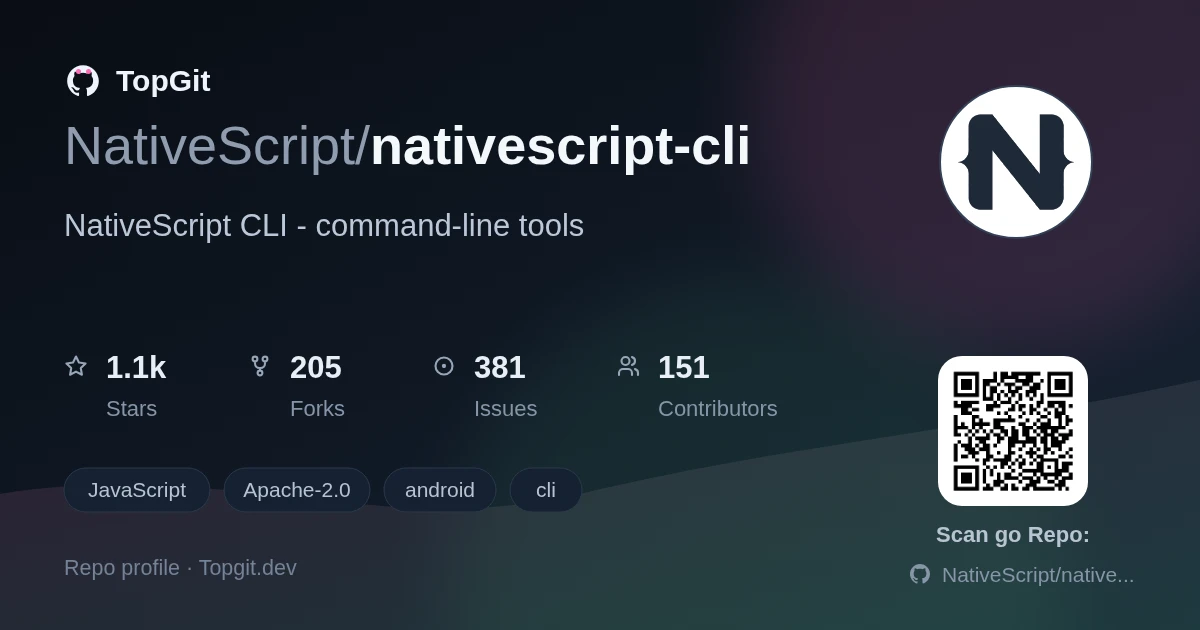 TopGit repo profile image for NativeScript/nativescript-cli