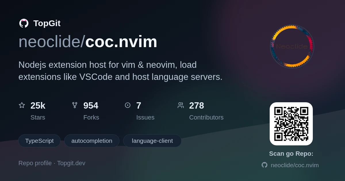 TopGit repo profile image for neoclide/coc.nvim