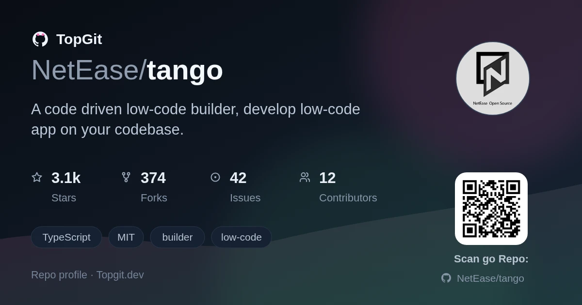 TopGit repo profile image for NetEase/tango
