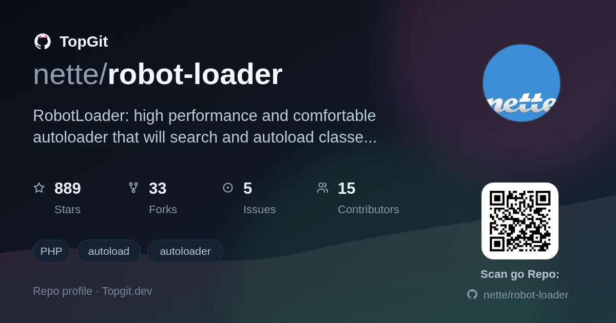 TopGit repo profile image for nette/robot-loader