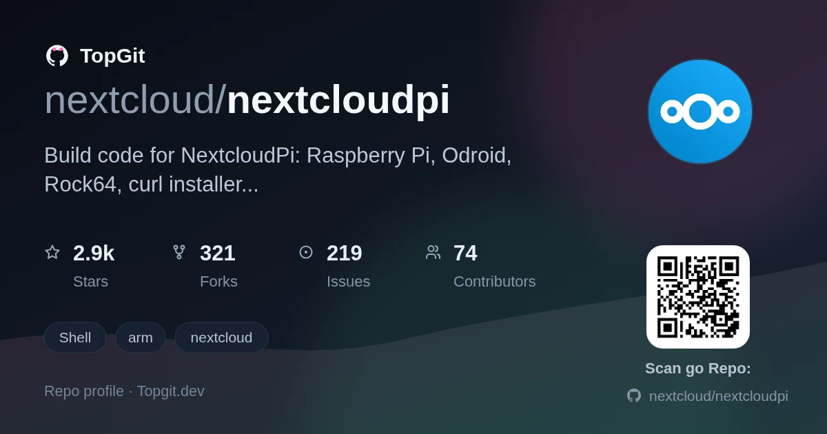 TopGit repo profile image for nextcloud/nextcloudpi
