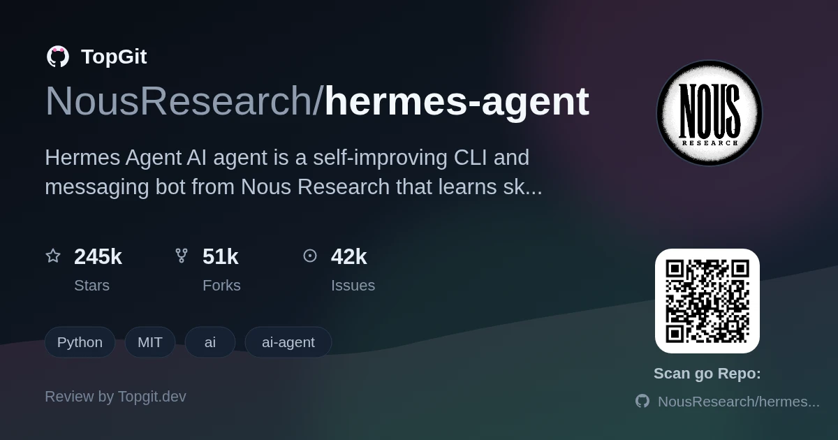 TopGit review image for NousResearch/hermes-agent