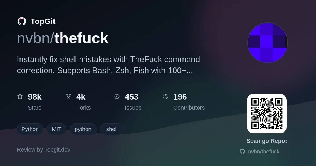 TopGit review image for nvbn/thefuck
