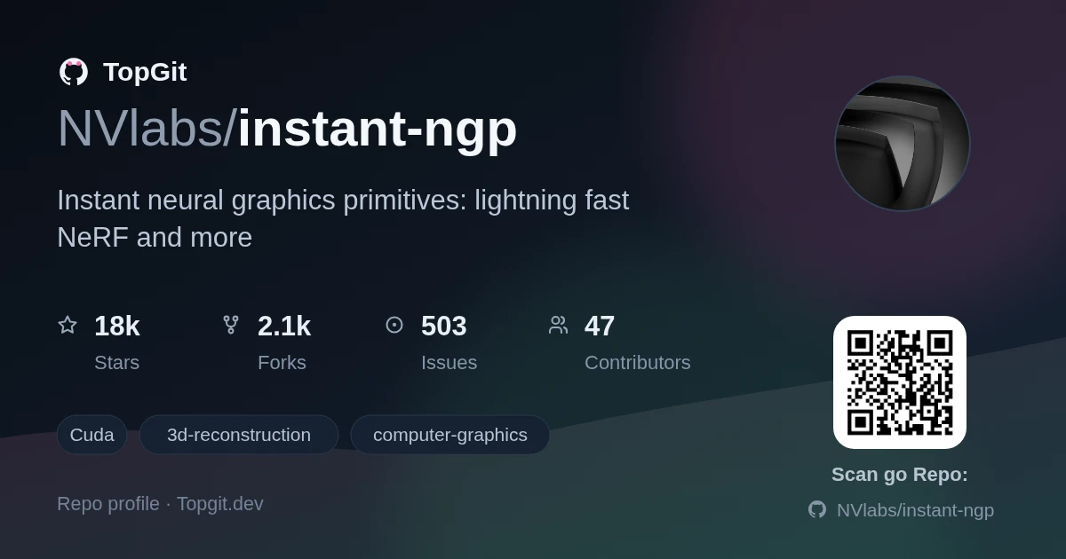TopGit repo profile image for NVlabs/instant-ngp