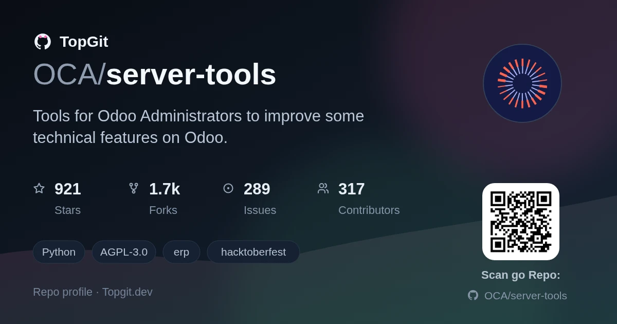 TopGit repo profile image for OCA/server-tools