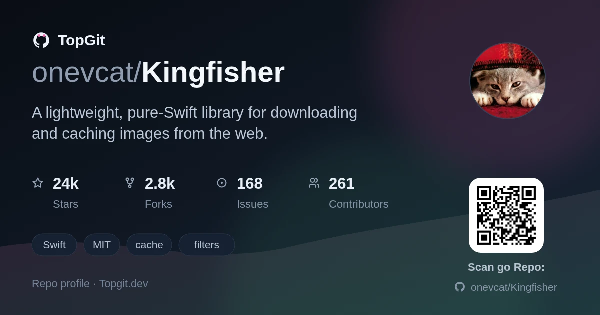 TopGit repo profile image for onevcat/Kingfisher