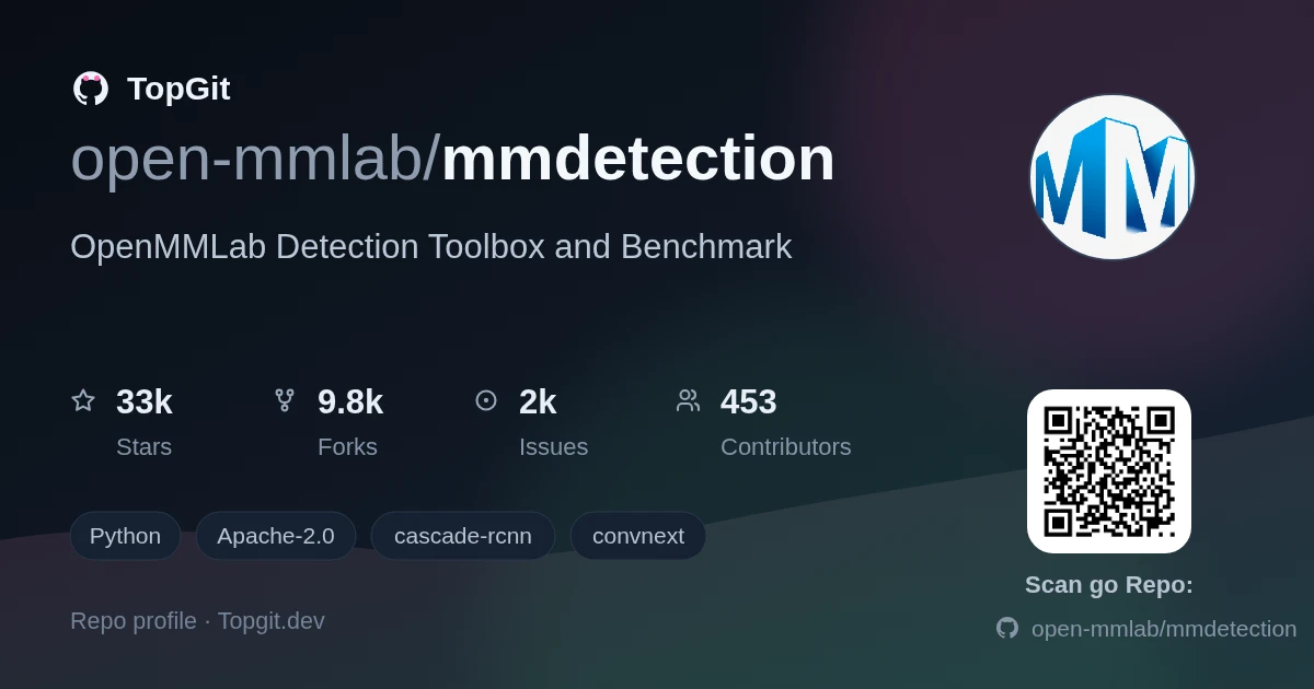 TopGit repo profile image for open-mmlab/mmdetection