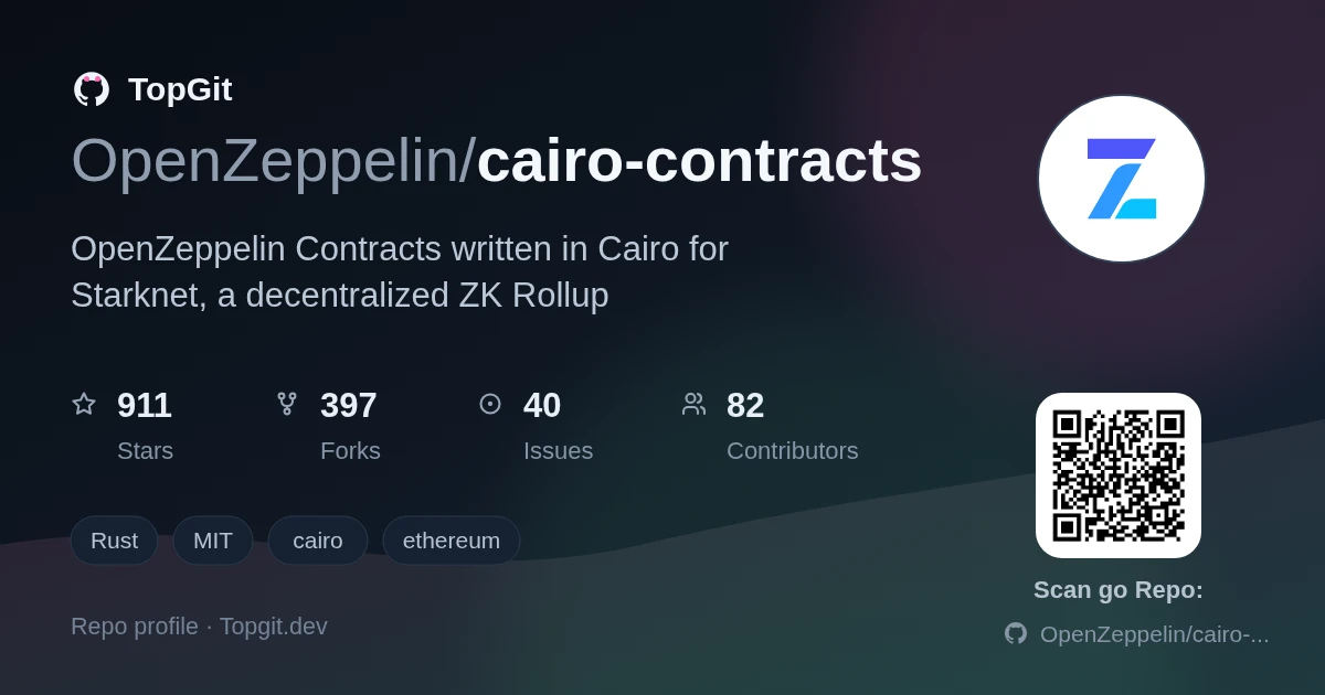 TopGit repo profile image for OpenZeppelin/cairo-contracts