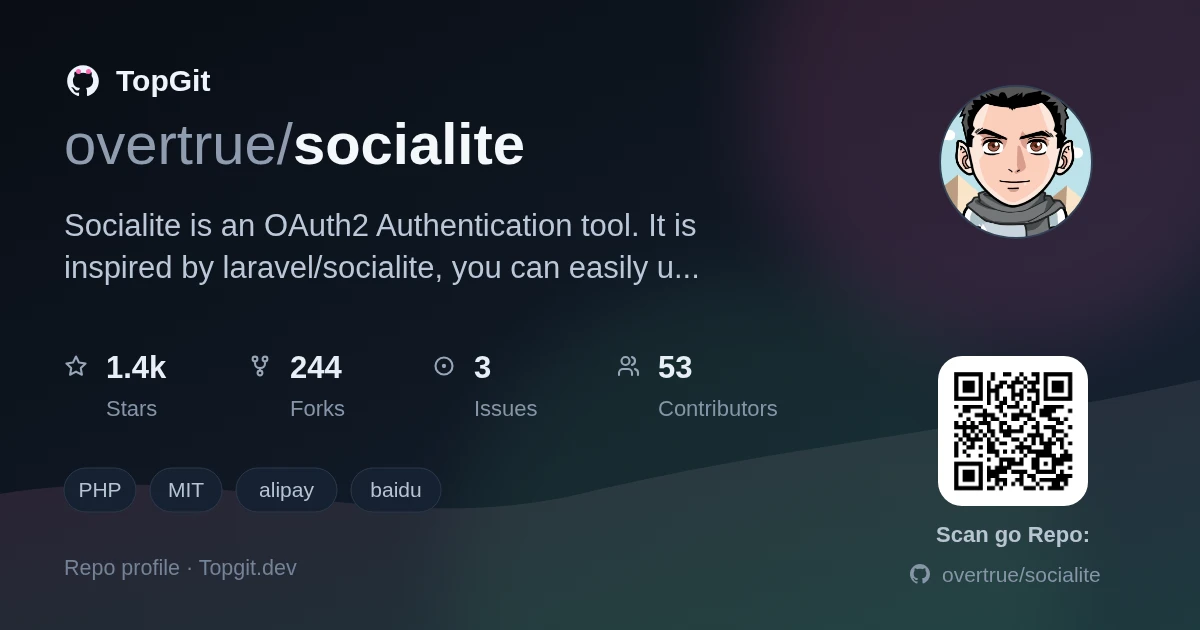 TopGit repo profile image for overtrue/socialite