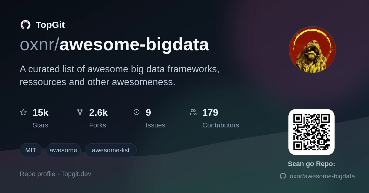 TopGit repo profile image for oxnr/awesome-bigdata