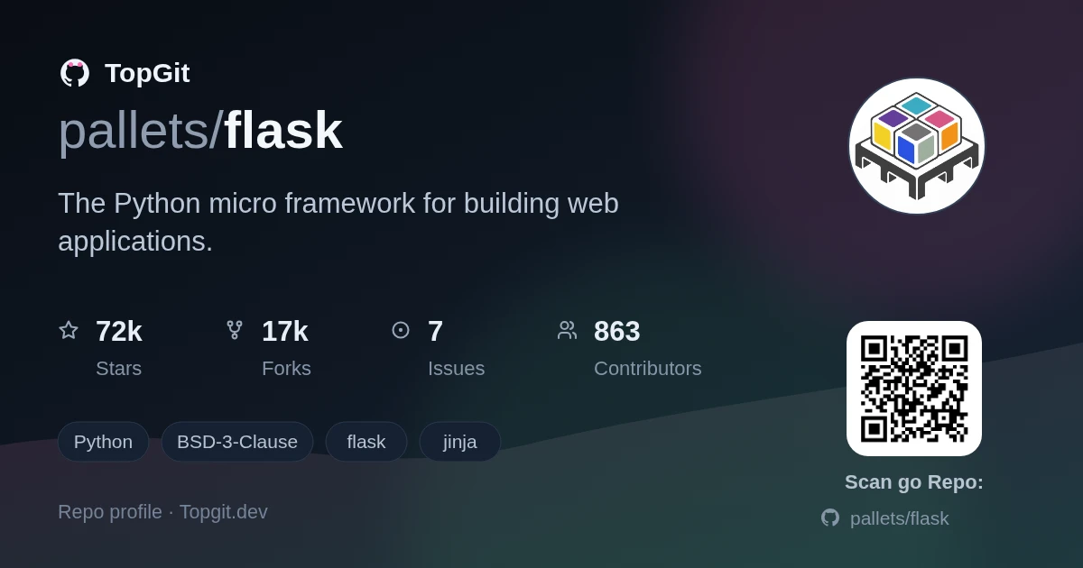 TopGit repo profile image for pallets/flask